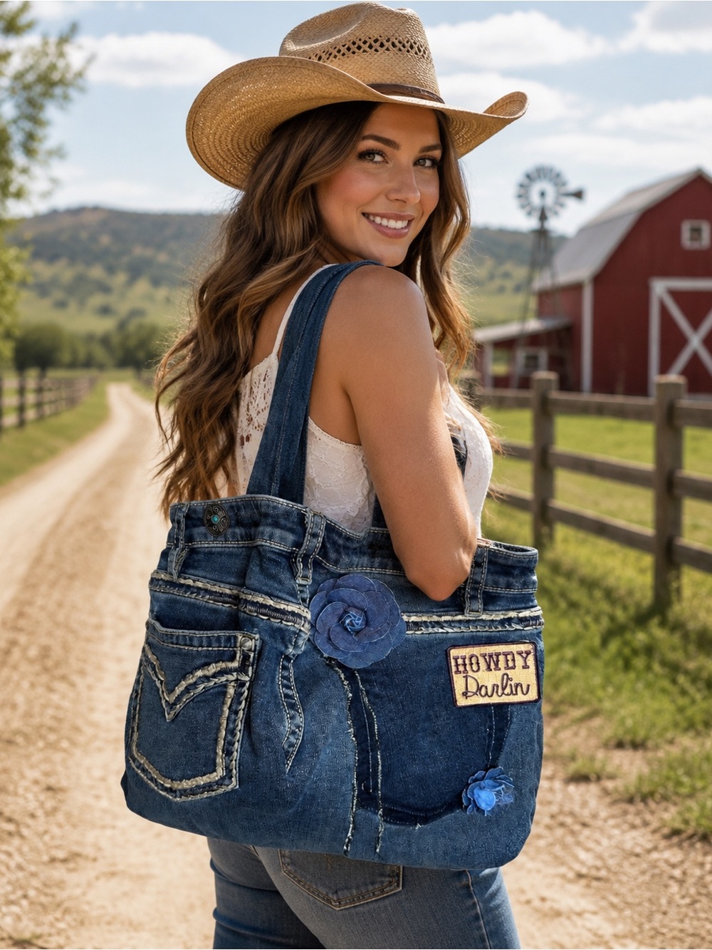 HANDMADE Upcycled Denim Shoulder Bag "The Buckoff"